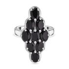 Schwarzer Spinell Ring Edelstahl (Größe 16.00) ca. 5,09 ct