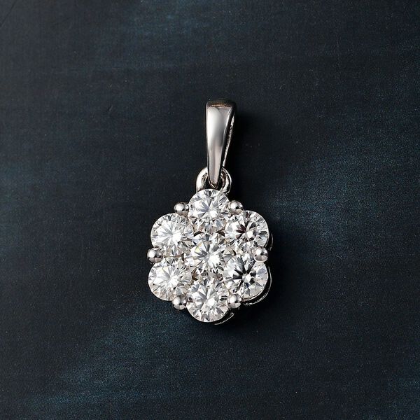 Moissanit Anh&auml;nger 925 Silber rhodiniert ca. 1.27 ct image number 2