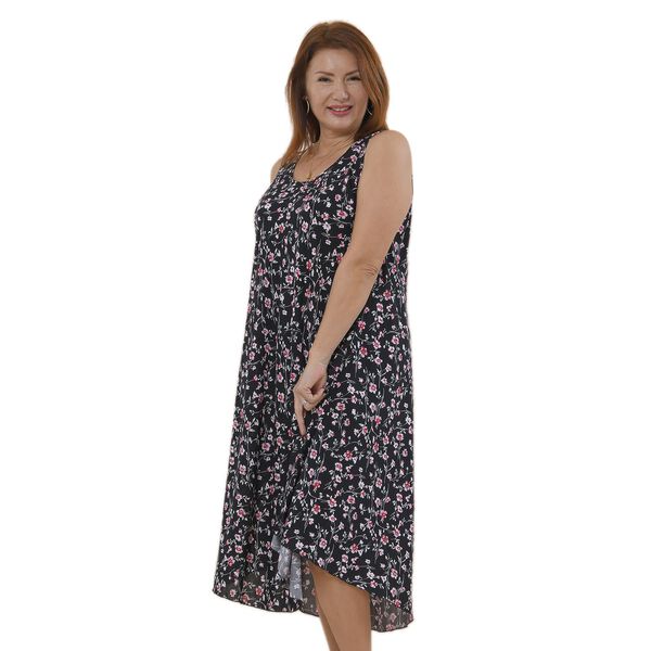 TAMSY bedrucktes Kleid, Viskose, 60x105 cm, schwarz Blumenmuster image number 2