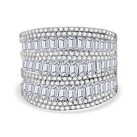 LUSTRO STELLA -Weißer Zirkonia Ring 925 Silber rhodiniert (Größe 19.00)