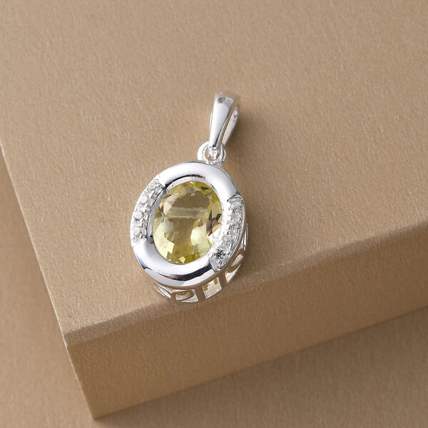 Ouro Verde-Quarz und Zirkon-Anh&auml;nger - 1,97 ct. image number 2