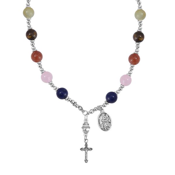 Multi-Edelstein Halskette, 45+5 cm - 180 ct.