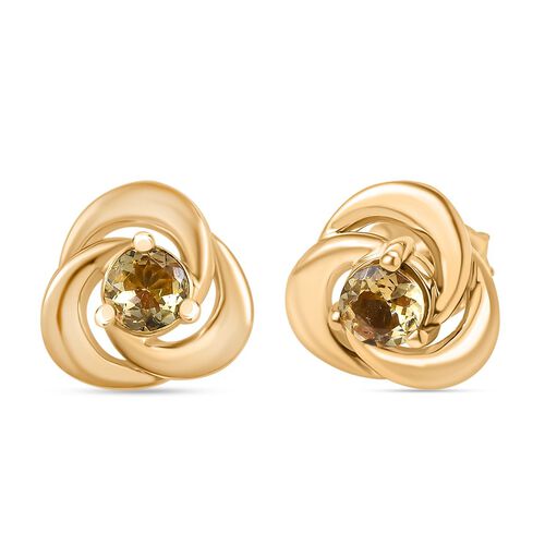 AA Natürlicher goldener Tansanit Ohrringe 925 Silber 750 Gelb Vergoldet ca. 0,54 ct. image number 0