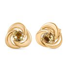 AA Natürlicher goldener Tansanit Ohrringe 925 Silber 750 Gelb Vergoldet ca. 0.54 ct