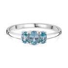 AA Blauer Zirkon Ring 925 Silber rhodiniert (Größe 17.00) ca. 1,44 ct