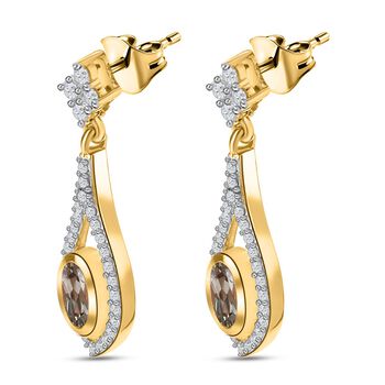 AAA Turkizit und Zirkon Ohrringe - 2,89 ct.