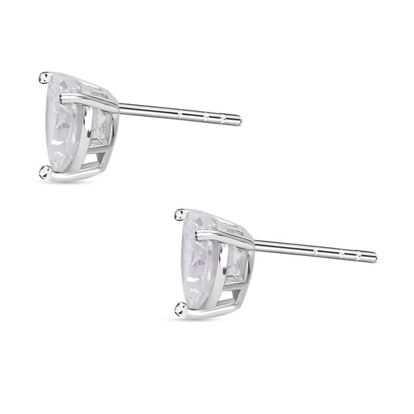 Lustro Stella - Wei&szlig;e Zirkonia Herz Ohrstecker, 925 Silber rhodiniert ca. 5.70 ct image number 4