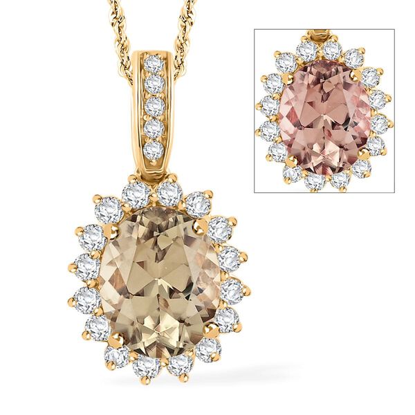 AAA Turkizit, Weißer Diamant Schmuckset 417 Gold, 750 Gold ca. 2,45 ct. image number 0