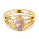 Nat&uuml;rlicher, &auml;thiopischer Welo Opal Ring, 925 Silber Gelbgold Vermeil (Gr&ouml;&szlig;e 16.00) ca. 0.77 ct