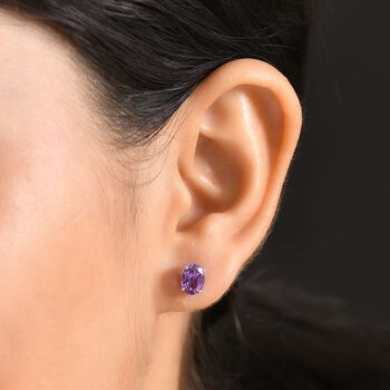 LUXURIANT AAA Labor lila Saphir Ohrringe in 417 Wei&szlig;gold - 2,88 ct.