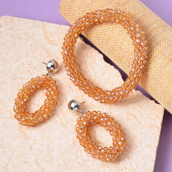 Champagner Glasperlen-Schmuckset image number 1