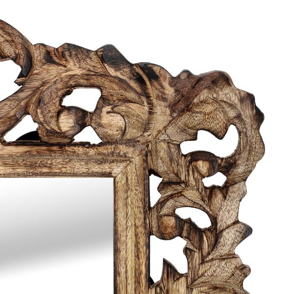 NAKKASHI Handgefertigter Wandspiegel aus Mangoholz im Vintage-Stil, 61x45 cm image number 5