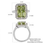 Peridot und Zirkon Ring 925 Silber Platin-Überzug image number 6