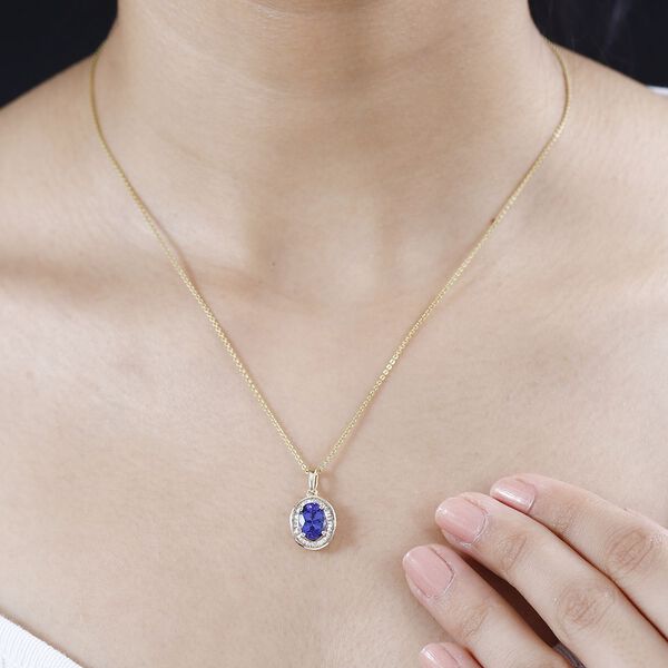 AAA Tansanit und Diamant Anh&auml;nger in 585 Gold - 3,82 ct. image number 8