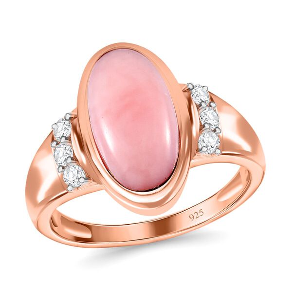 AA rosa Opal und Zirkon Ring - 3 ct. image number 4