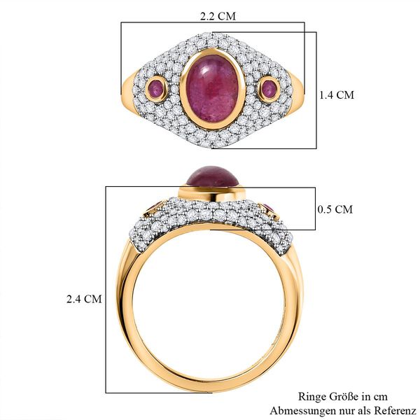 Afrikanischer Rubin und Zirkon-Ring - 3,42 ct. image number 7