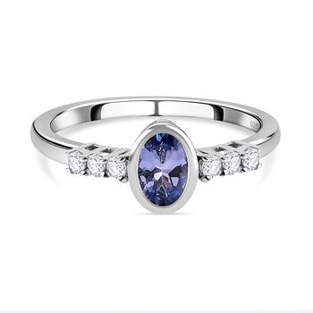 Tansanit und Zirkon Ring - 0,62 ct.