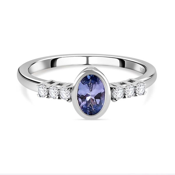 Tansanit und Zirkon Ring - 0,62 ct.