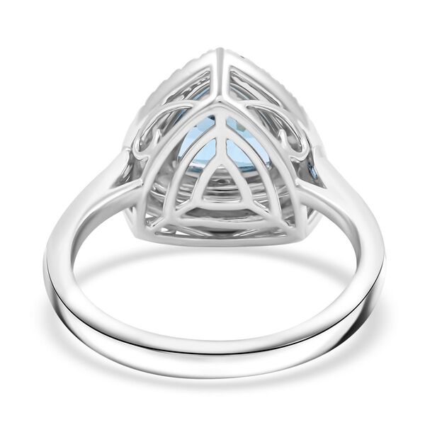 RHAPSODY AAAA Santamaria Aquamarin und VS Diamant Ring in 950 Platin - 2 ct. image number 4
