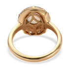 Natürlicher Äthiopischer Opal und Zirkon Ring 925 Silber vergoldet  ca. 1,43 ct image number 5