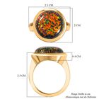 Labor erstellt Schwarzer Opal Ring, 925 Silber Gelbgold Vermeil (Größe 20.00) ca. 4.50 ct image number 6