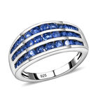 Premium Kanchanaburi blauer Saphir-Ring, 925 Silber platiniert, 1,84 ct image number 3