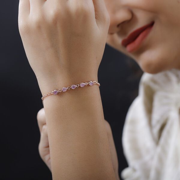 Ilakaka rosa Saphir  Armband, ros&eacute;vergoldet ca. 1.00 ct image number 3