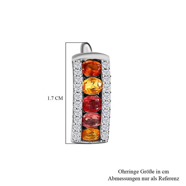AA Mehrfarbige Saphir, wei&szlig;er Zirkon Ohrringe, 925 Silber platiniert ca. 2.76 ct image number 5