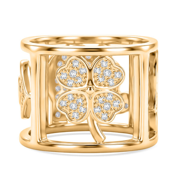 Wei&szlig;er Zirkon Ring, 925 Silber vergoldet  ca. 1,60 ct image number 8