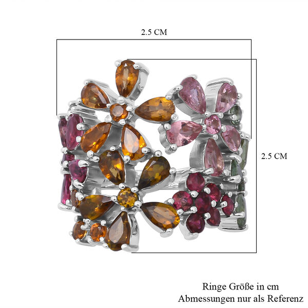 Mehrfarbiger-Turmalin-Ring, 925 Silber platiniert  ca. 6,76 ct image number 5