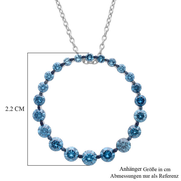 LUXURIANT DIAMOND - Lab Grown Blauer Diamant SI Schmuckset ca. 50 cm 925 Silber Rhodiniert ca. 1,07 ct. image number 5