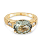 Prasiolite und Zirkon Ring 925 Silber vergoldet  ca. 3,62 ct image number 0