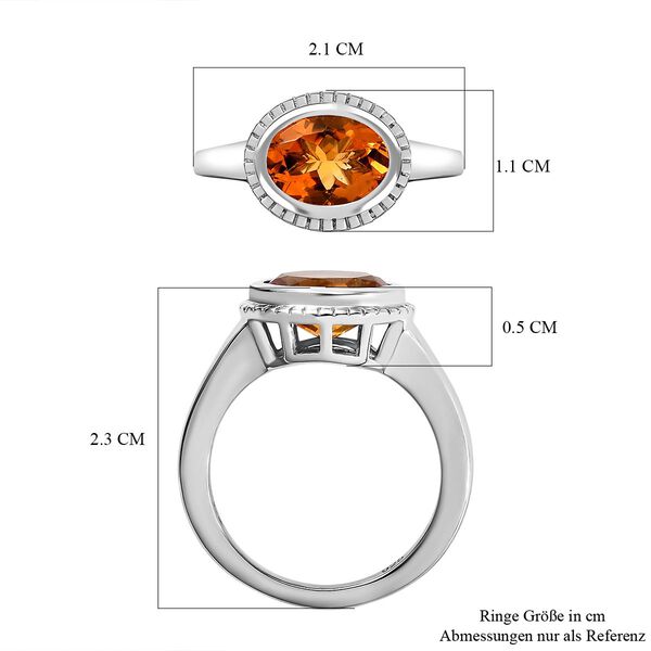 AA Serra Gaucha Citrin Ring, 925 Silber platiniert, (Gr&ouml;&szlig;e 16.00) ca. 1.63 ct image number 7