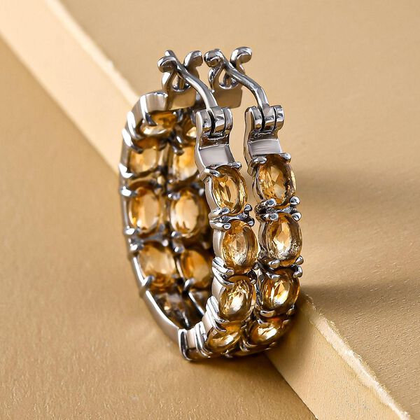 Citrin-Creolen, Edelstahl ca. 7.96 ct image number 3