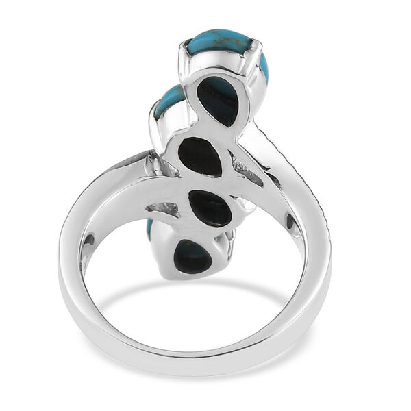 Blaues T&uuml;rkis bypass Ring Edelstahl  ca. 4,79 ct image number 4