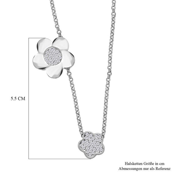 Wei&szlig;e Kristall-Halskette in Silberton, 50 cm - 0,50 ct. image number 5