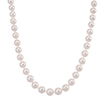 Wei&szlig;e Edison Perle (ca. 12-14mm) Halskette, ca. 45cm + 5cm extender, 925 Silber rhodiniert