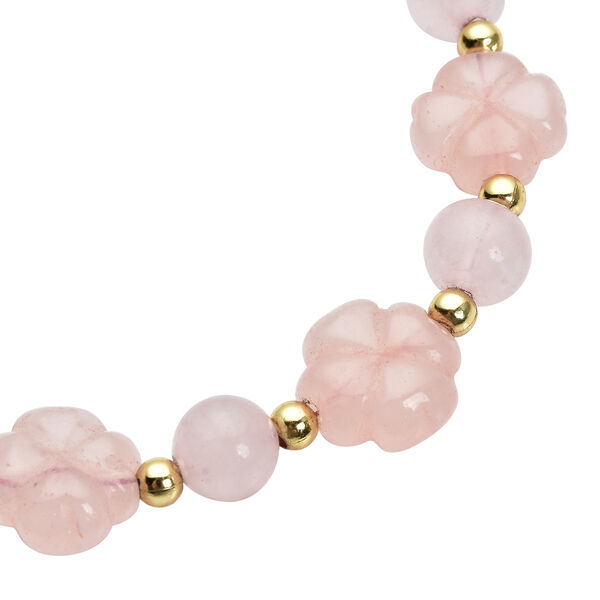 Rosenquarz Armband ca. 14 cm goldfarben ca. 14,50 ct image number 4