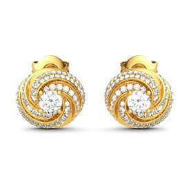 AAA Zirkonia Knotten Ohrringe, Messing vergoldet