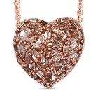 GP Amore-Kollektion - Natürlicher Champagner Diamant-Anhänger mit Kette, 925 Silber Roségold Vermeil ca. 0.33 ct