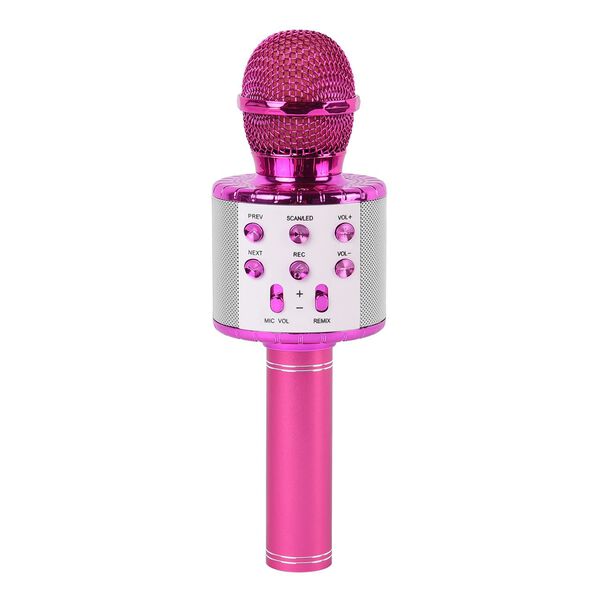 Multifunktions Karaoke Mikrofon und Bluetooth Lautsprecher mit sprachgesteuerten LED - Lichter und Sound - Echo, Rosa image number 0