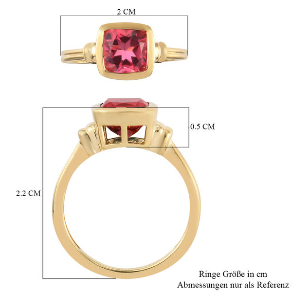 Sonnenuntergang Quarz Solitär Ring 925 Silber vergoldet image number 7