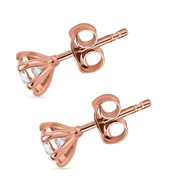 Moissanit Ohrringe 925 Silber 750 Ros&eacute;gold Vermeil ca. 0.43 ct image number 5