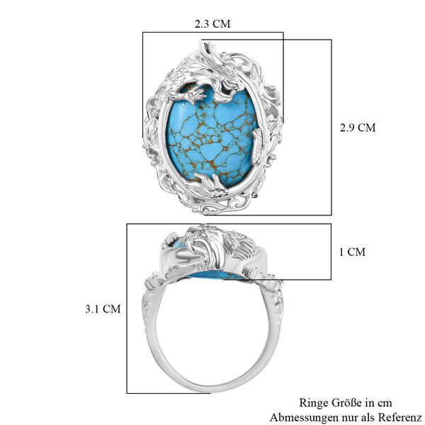 Blauer Türkis Ring - 11,45 ct. image number 7