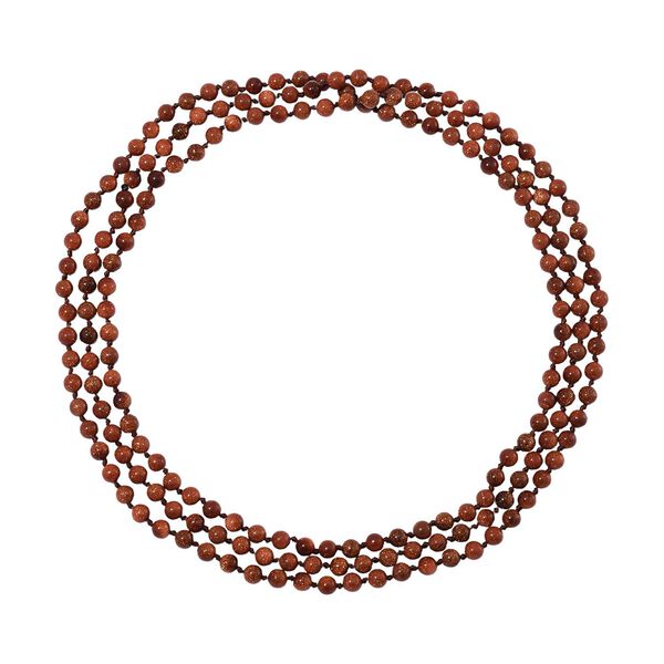 Dreilagige Gold Sandstein-Halskette, 150cm - 375 ct. image number 3