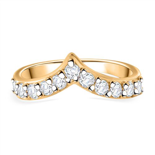 Moissanit Ring 925 Silber Gelbgold Vermeil (Größe 20.00) ca. 0,68 ct image number 0