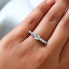 LUSTRO STELLA - feinster Zirkonia-Ring, 925 Silber platiniert image number 2