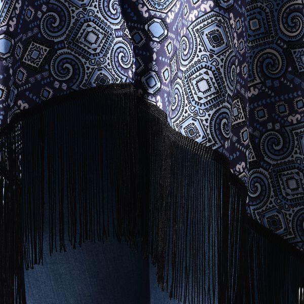 Kimono mit Quasten, Blau image number 4