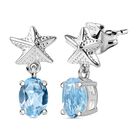 Himmelblauer Topas Ohrringe 925 Silber ca. 1.95 ct