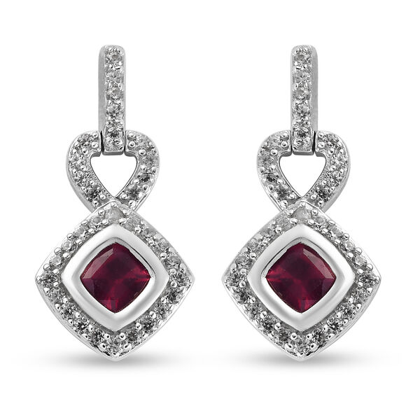 Afrikanische Rubin und Zirkon-Ohrh&auml;nger in Silber